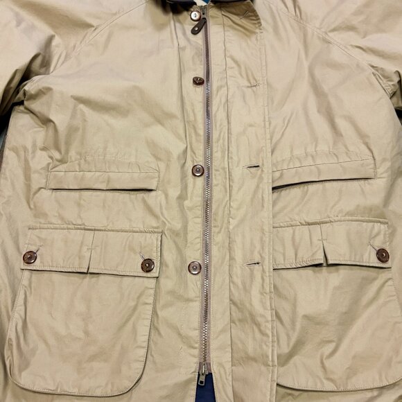 Gant Bomber Jacket L Men's Vintage Beige Leather Collar Removeable Lining..VGUC! - Picture 10 of 12